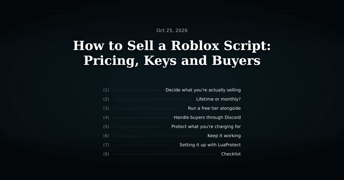 How to Sell a Roblox Script in 2026 | LuaProtect